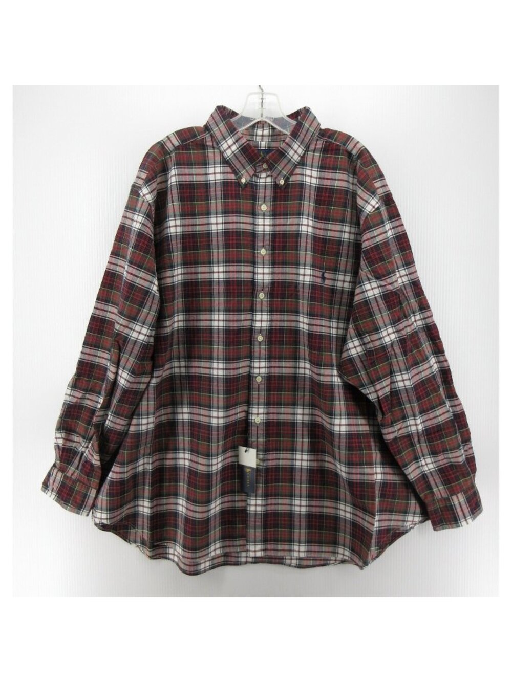Ralph Lauren Shirt 3XB Big Button Down Plaid Classic Fit Pony Cotton